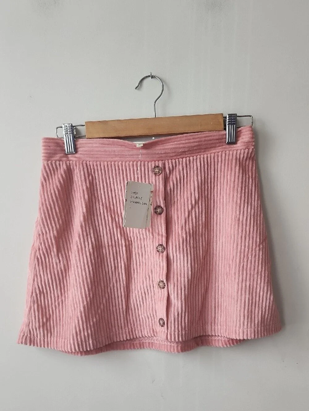 Girls' Pink Corduroy Button-Front A-Line Skirt